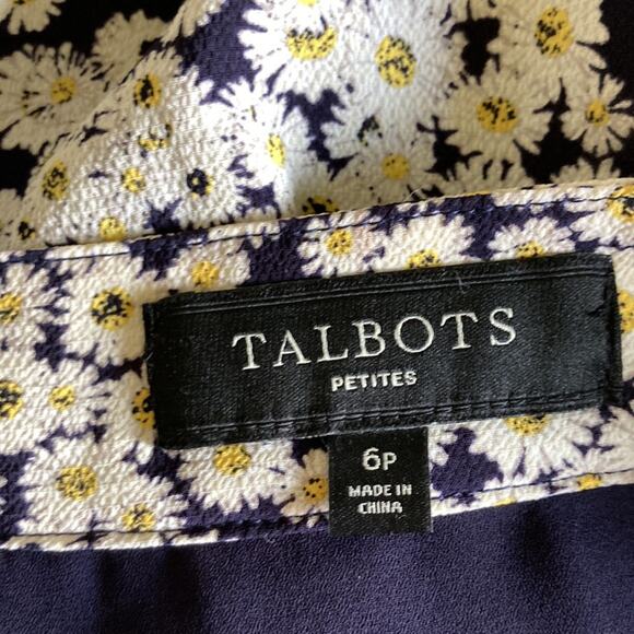 Talbots Daisy Print Chiffon Full Skirt, Size 6P - Picture 6 of 8